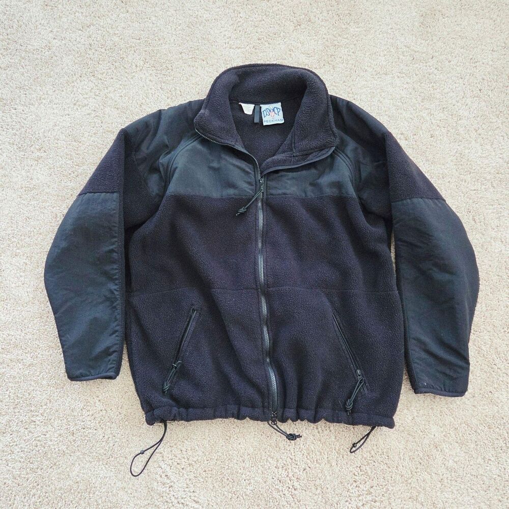 Vintage Peckham Jacket Mens Large Black Cold Weather Fleece DSCP USGI Y2K